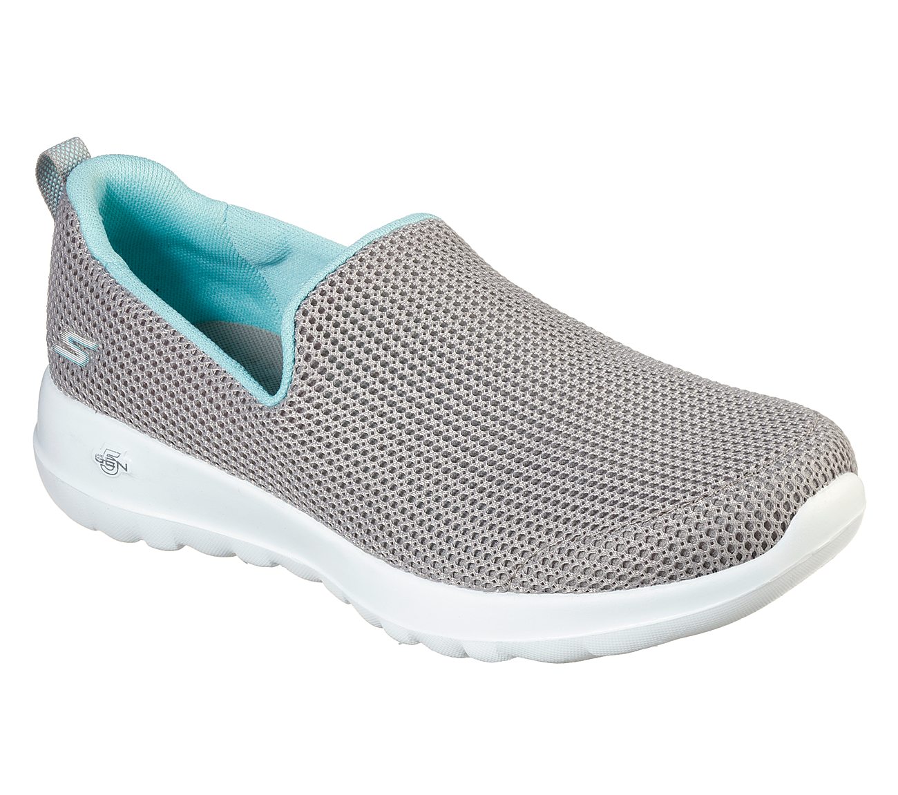 Skechers Taupe/Blue Go Walk Joy Centerpiece Womens Slip On Shoes ...