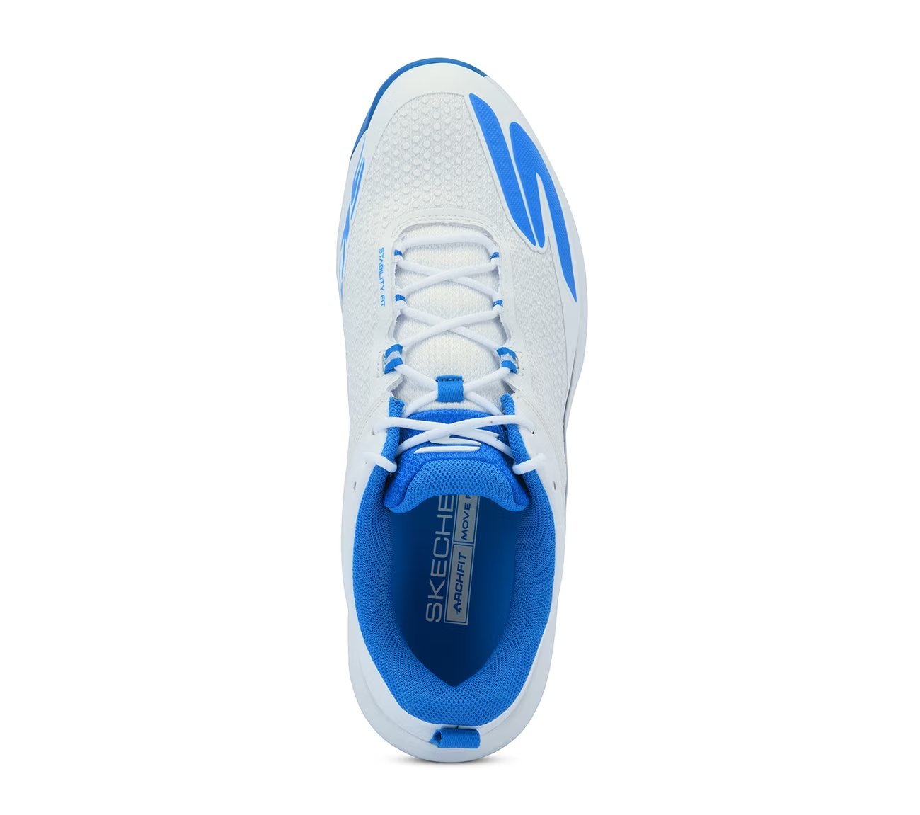 CRICKET ELITE, WHITE/LT.BLUE Footwear Top View