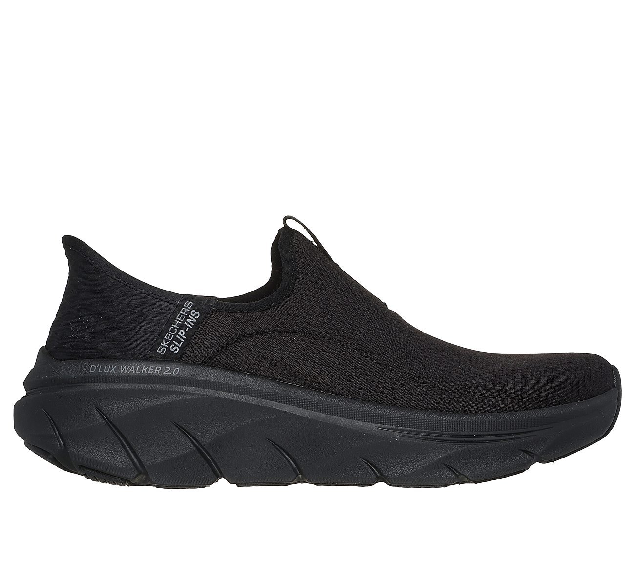 SKECHERS SLIP-INS RF: D'LUX WALKER 2.0- Happy Step, BBLACK Footwear Lateral View