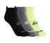 3PK MENS NON TERRY LOW CUT, BLACK/CHARCOAL/LIME