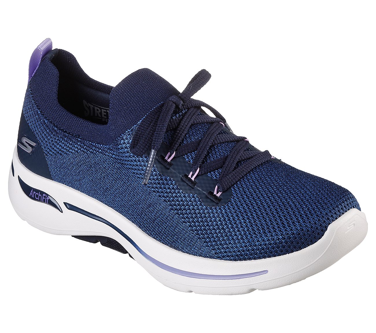 GO WALK ARCH FIT - CLANCY, NAVY/LAVENDER Footwear Lateral View