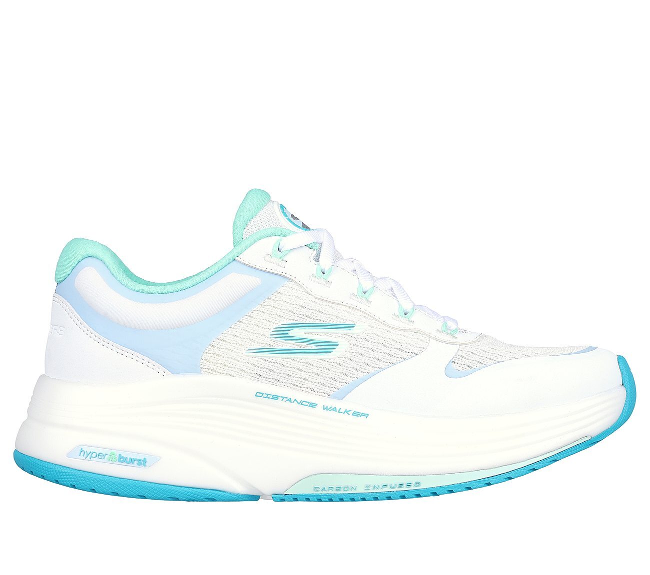 GO WALK DISTANCE WALKER - FRESH LOOK, WHITE/AQUA Footwear Lateral View