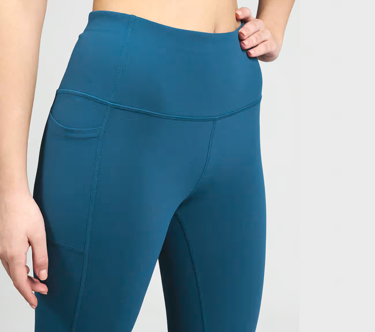 GOWALK HW LEGGING II, TEAL/NAVY Apparel Right View