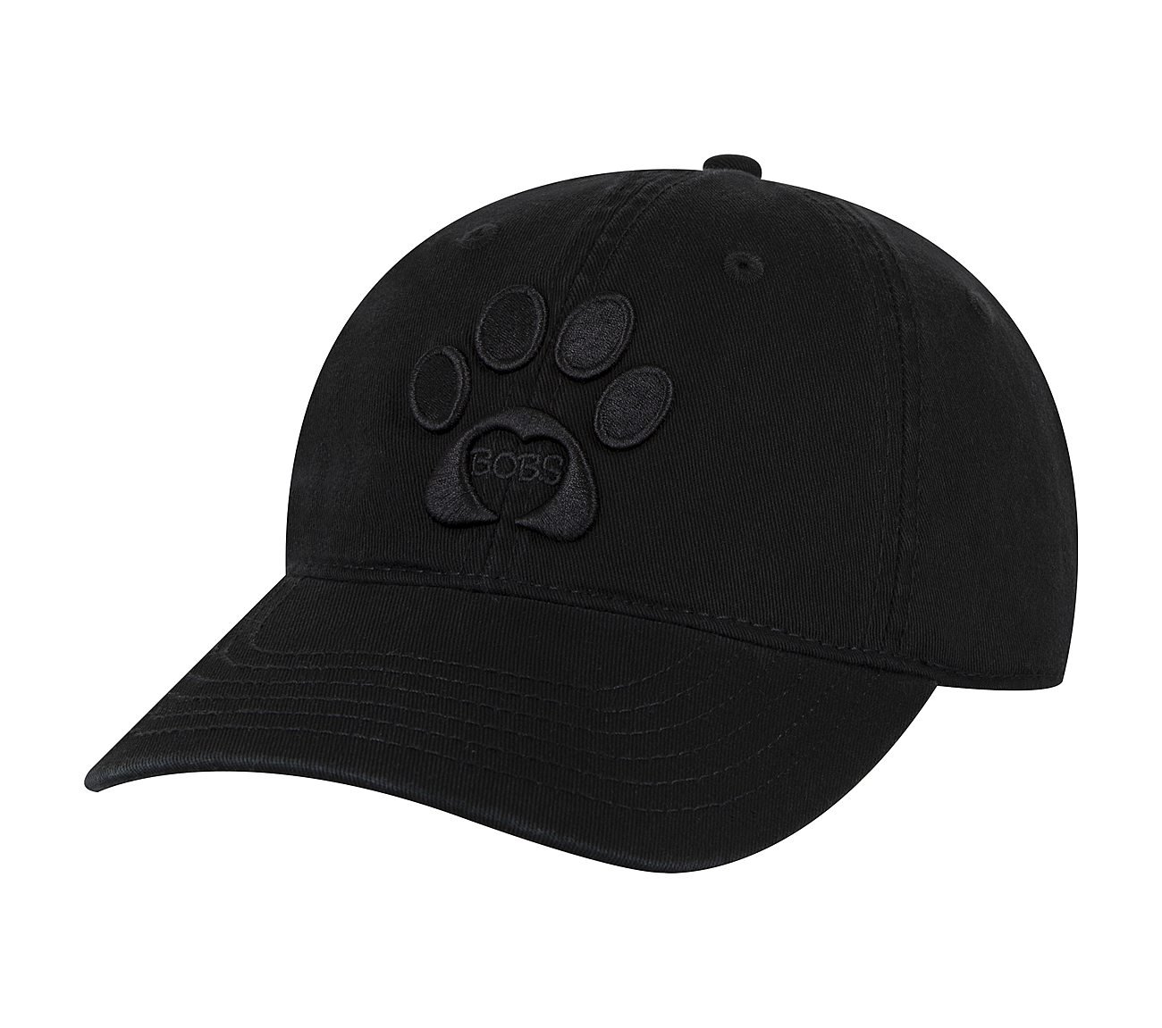 BOBS PAW PRINT TWILL WASHED HAT, BBBBLACK Accessories Lateral View