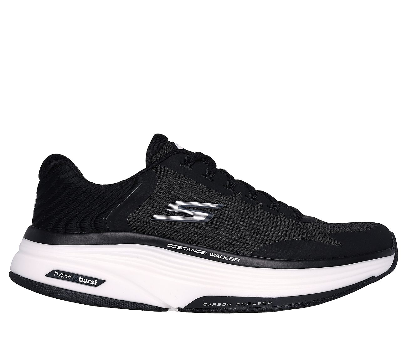 Skechers Black/White Go Walk-Distance-Walker Mens Lace Up Shoes - Style ...