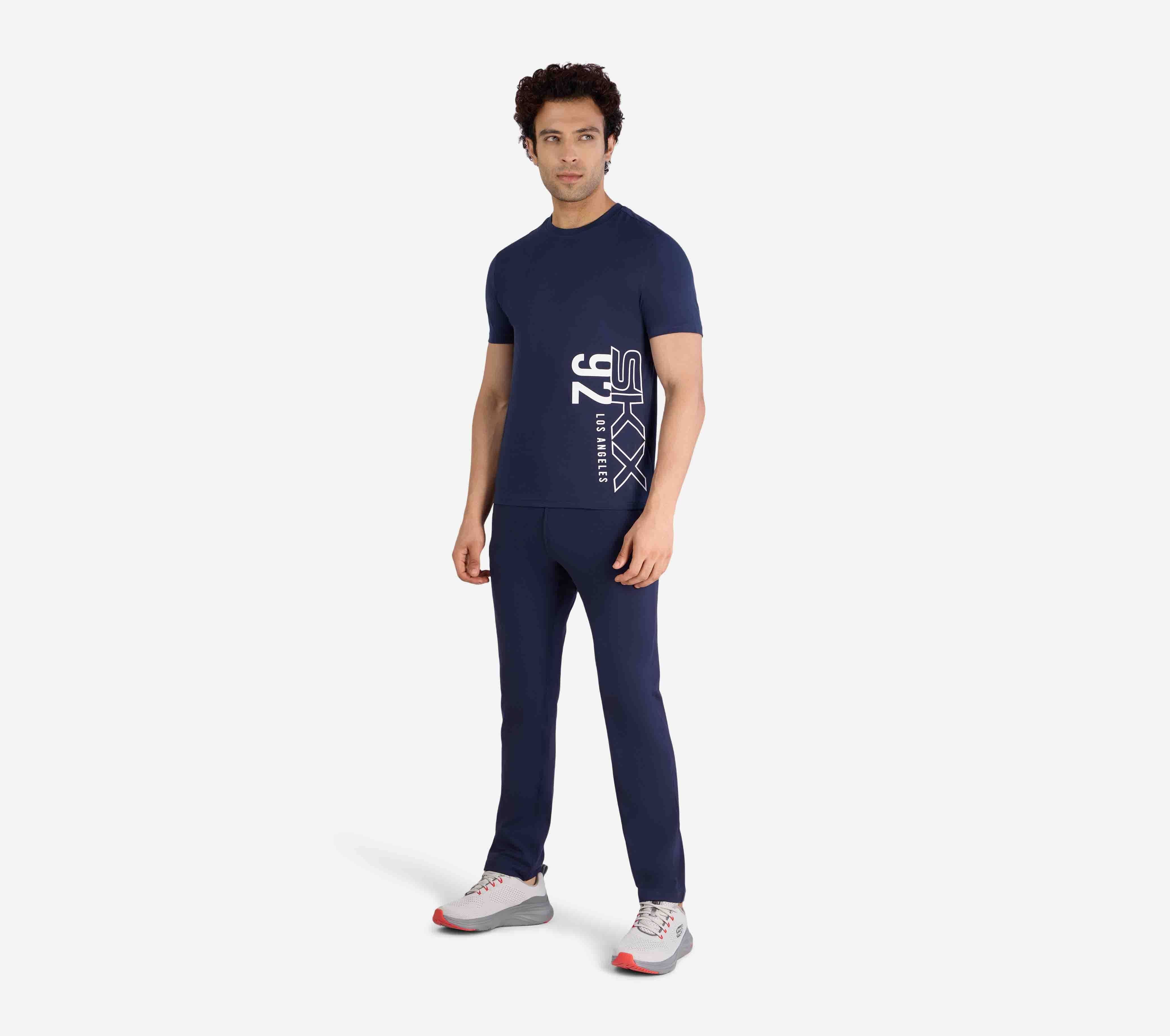 SS SKX GRAPHIC T-SHIRT, NAVY Apparel Left View