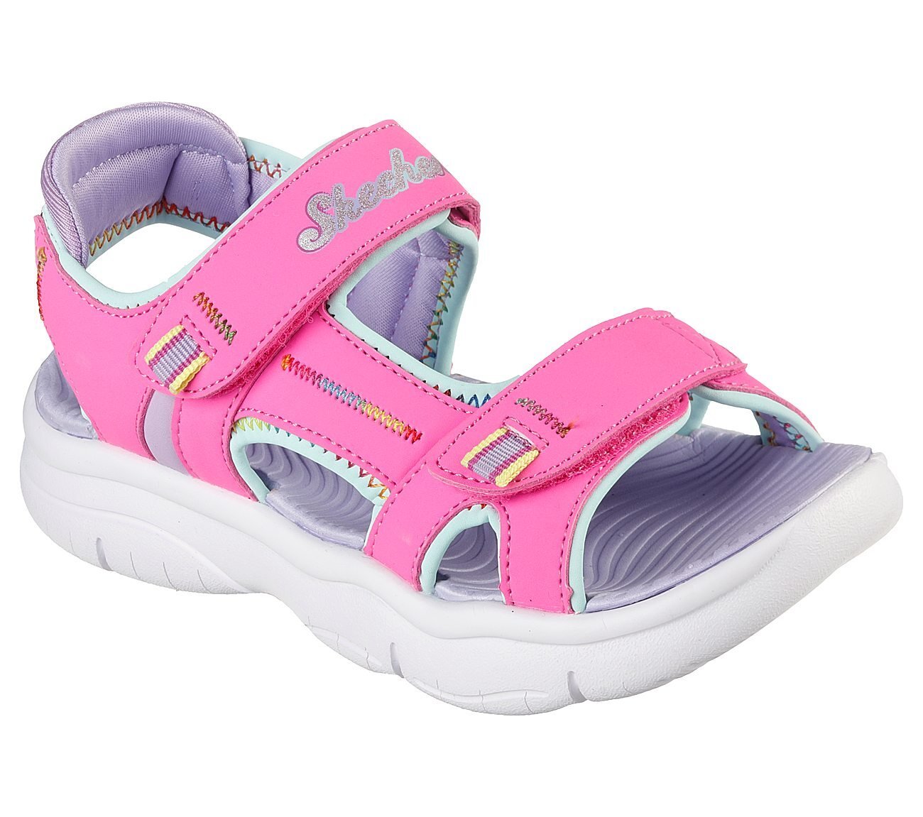 FLEX SPLASH-VIBRANT MOOD, PINK/LAVENDER Footwear Lateral View