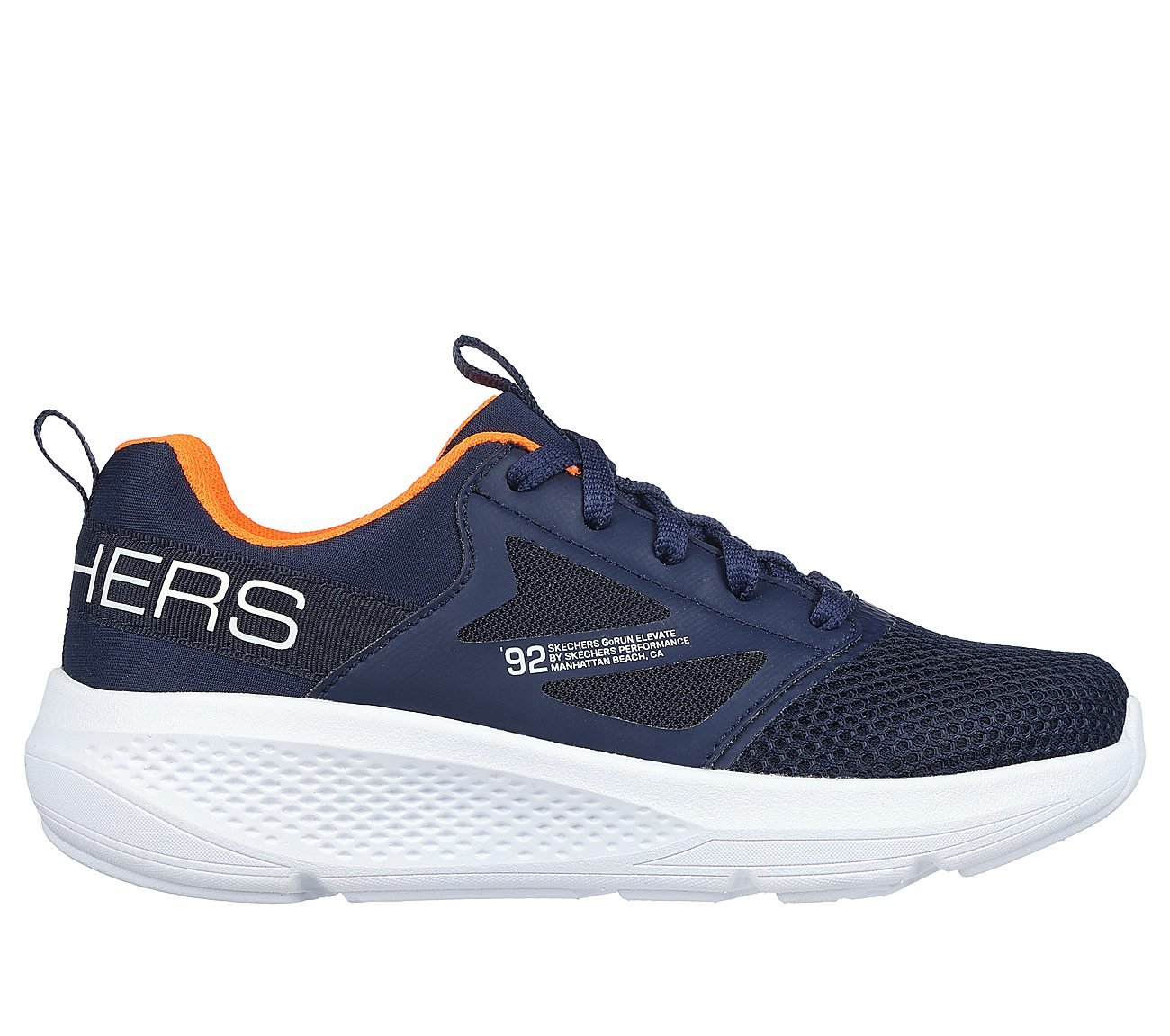 GO RUN ELEVATE - CIPHER, NAVY/ORANGE Footwear Lateral View