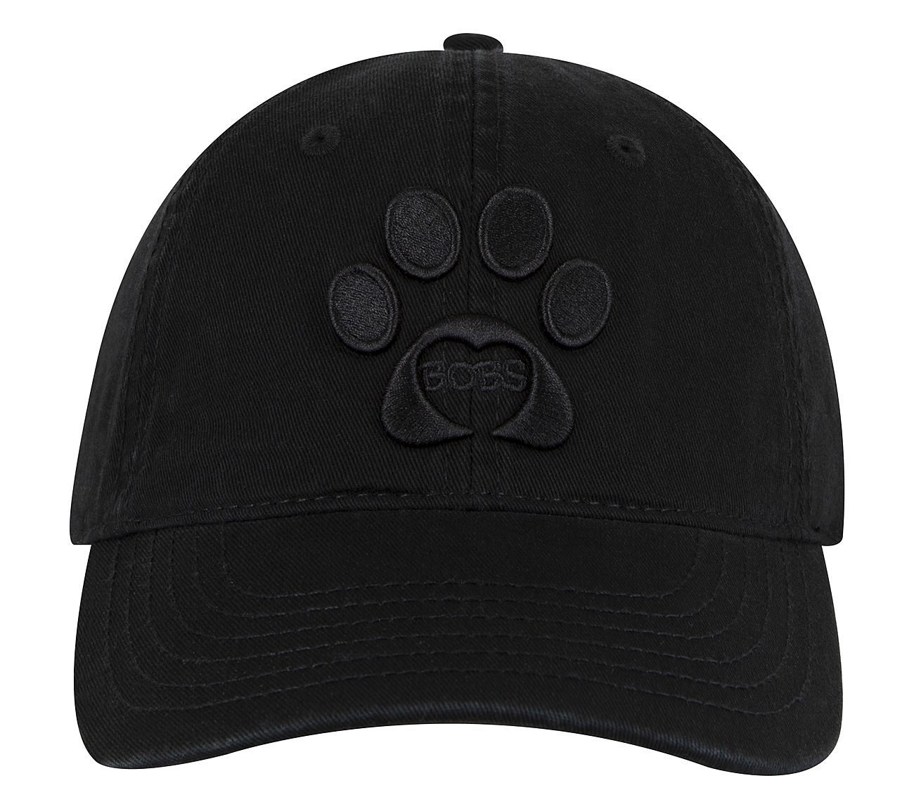 BOBS PAW PRINT TWILL WASHED HAT, BBBBLACK Accessories Bottom View