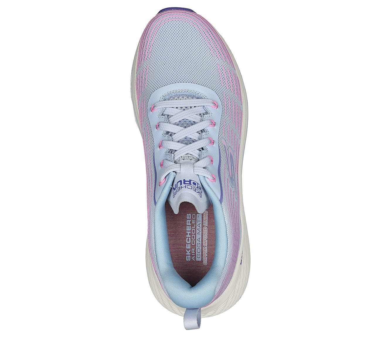 MAX CUSHIONING ELITE 2, LIGHT BLUE/PINK Footwear Top View