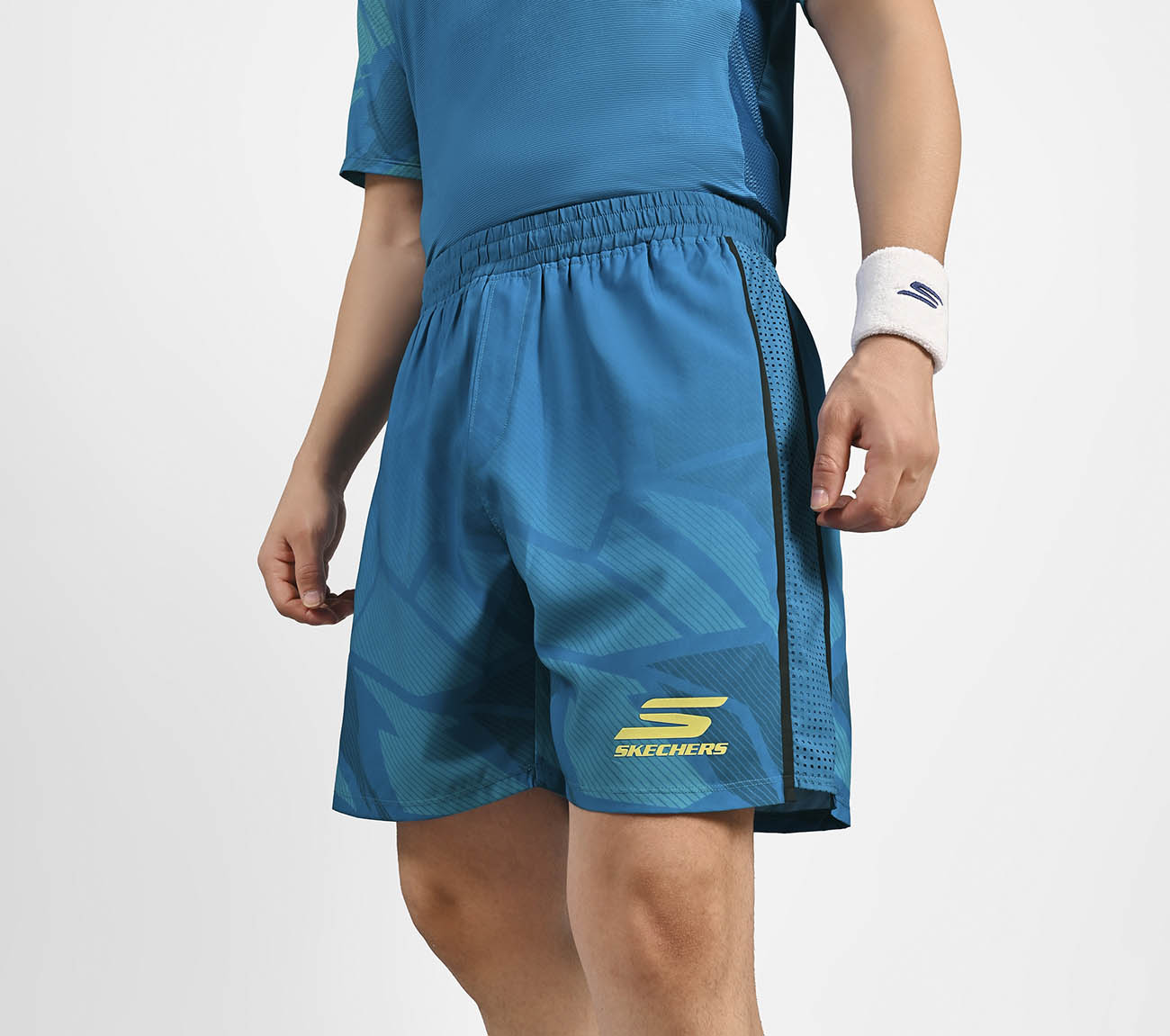 PICKLEBALL PERFORMANCE SHORTS, PERIWINKLE/AQUA Apparel Top View