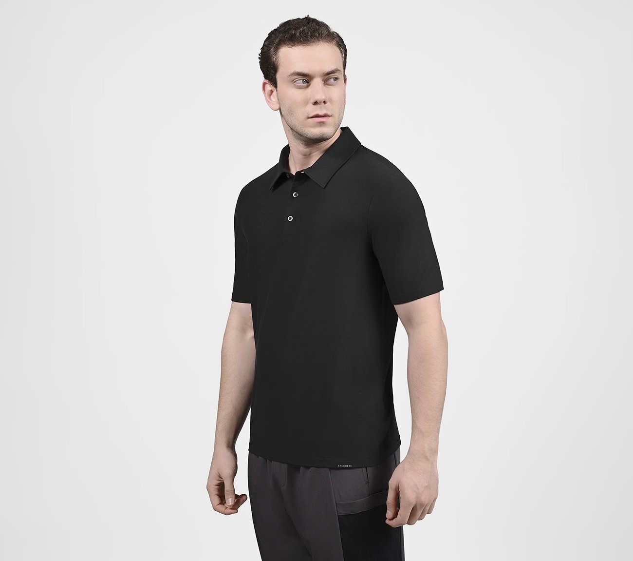 GODRI ALL DAY SOLID POLO, BBBBLACK Apparel Top View