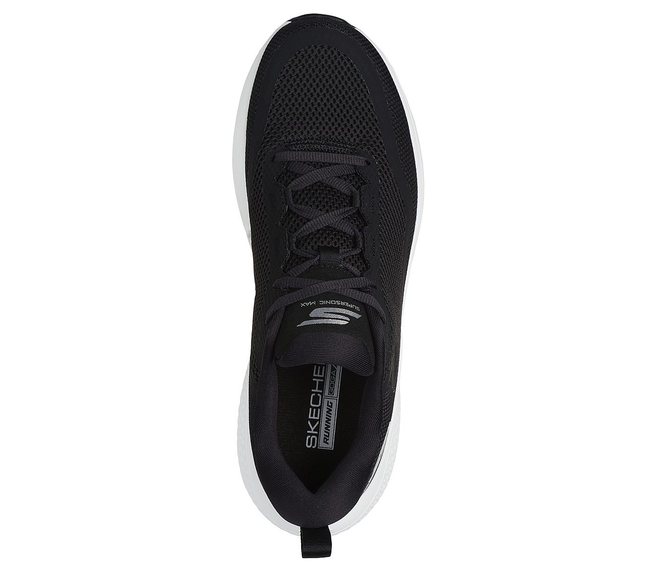 GO RUN SUPERSONIC MAX, BLACK Footwear Top View