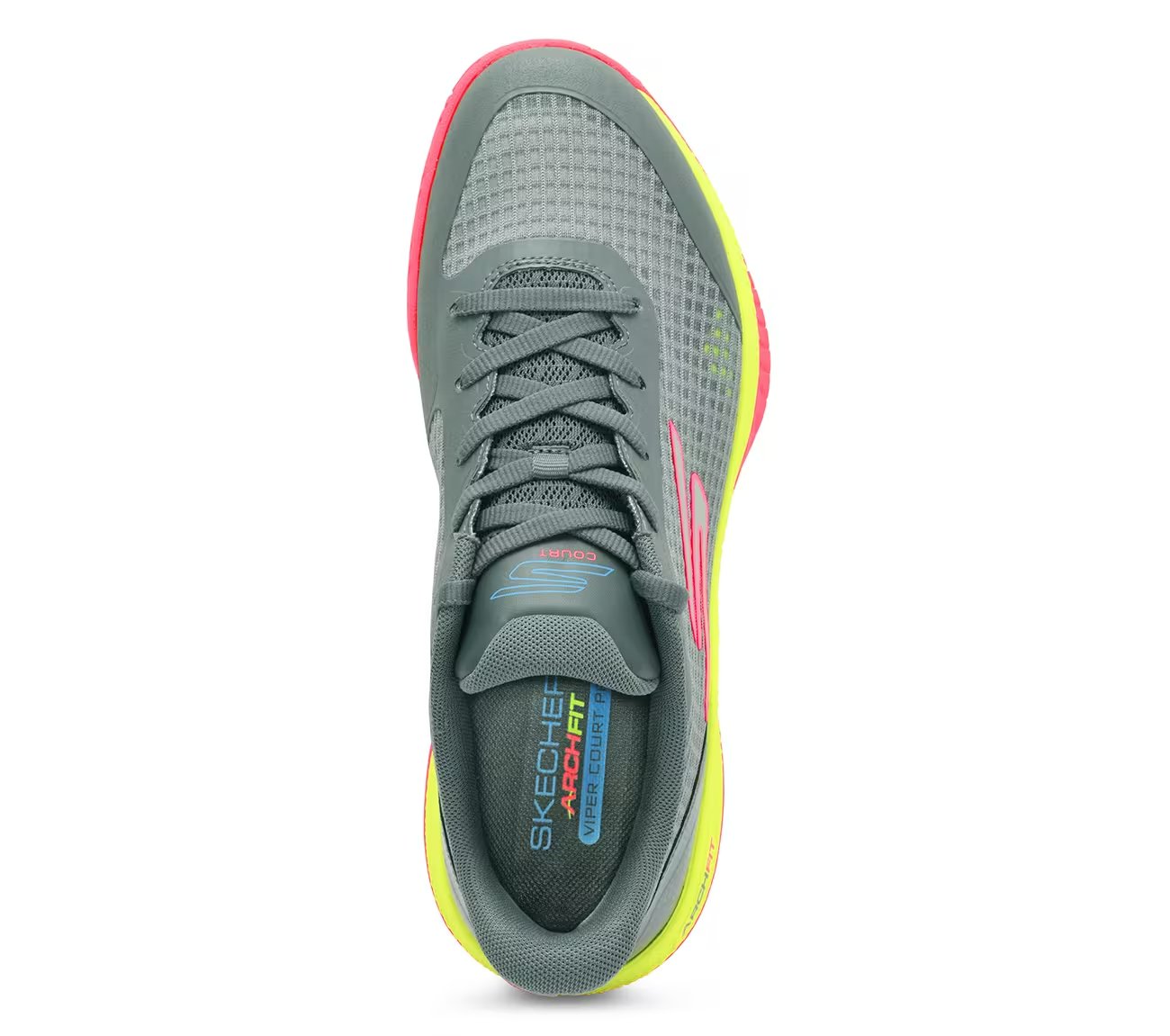 Skechers Viper Court Pro - Pickleball, GRAY/PINK Footwear Top View