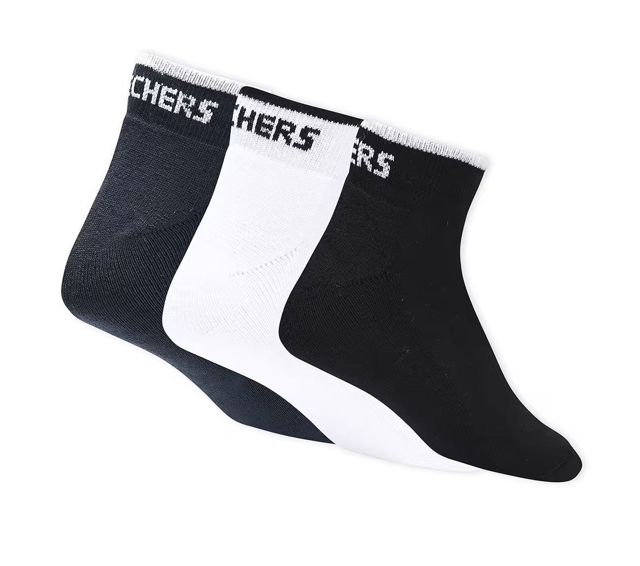 3 Pack of Mens Half Terry Ankle Socks, WHITE/BLACK/BLUE Accessories Top View