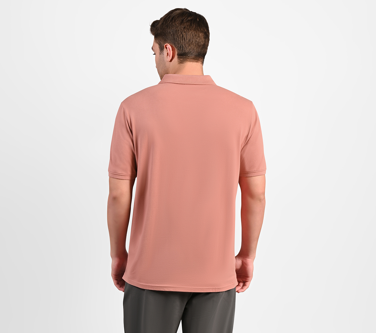 MENS CORE POLO, BLK/PINK/ORANGE Apparel Left View