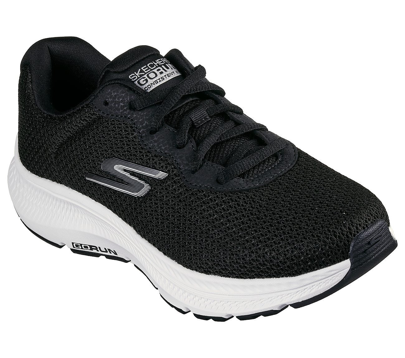 GO RUN CONSISTENT 2.0 - ENGAGED, BLACK/WHITE Footwear Right View