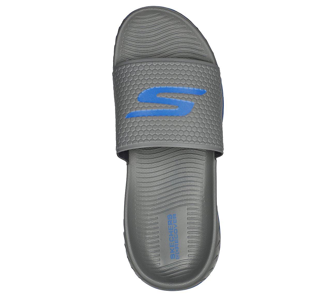 GO RECOVER SANDAL, CHARCOAL/BLUE Footwear Top View