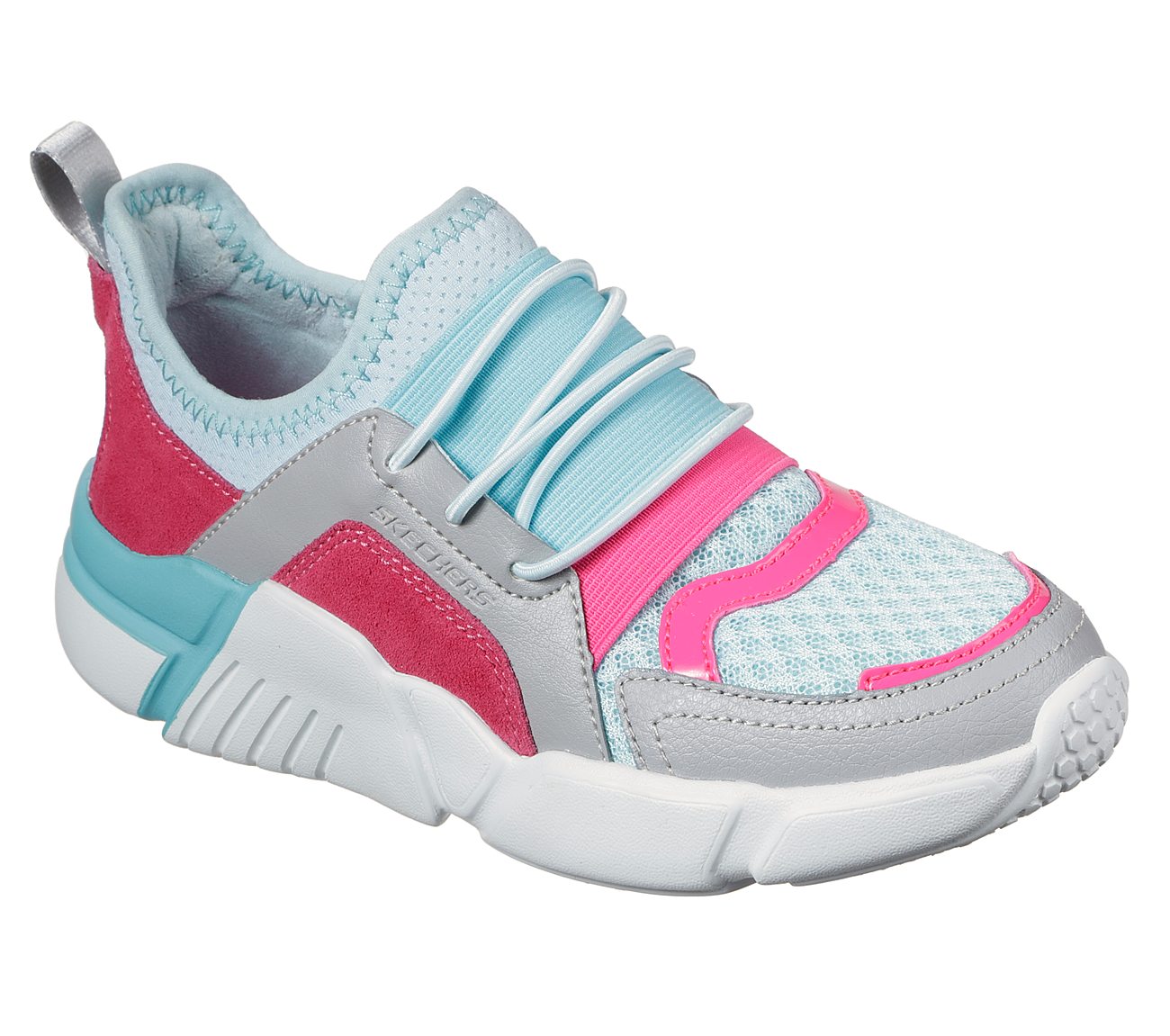 BLOCK - HOMEROOM, AQUA/PINK Footwear Lateral View