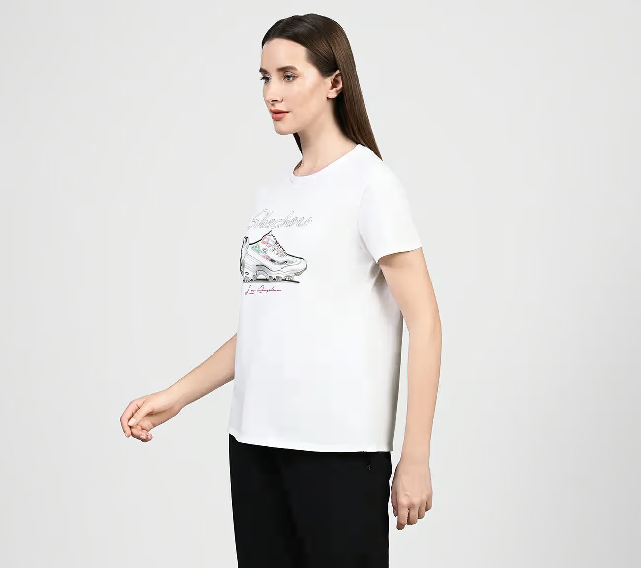 AD SKX SHOE TEE, WWWHITE Apparel Top View