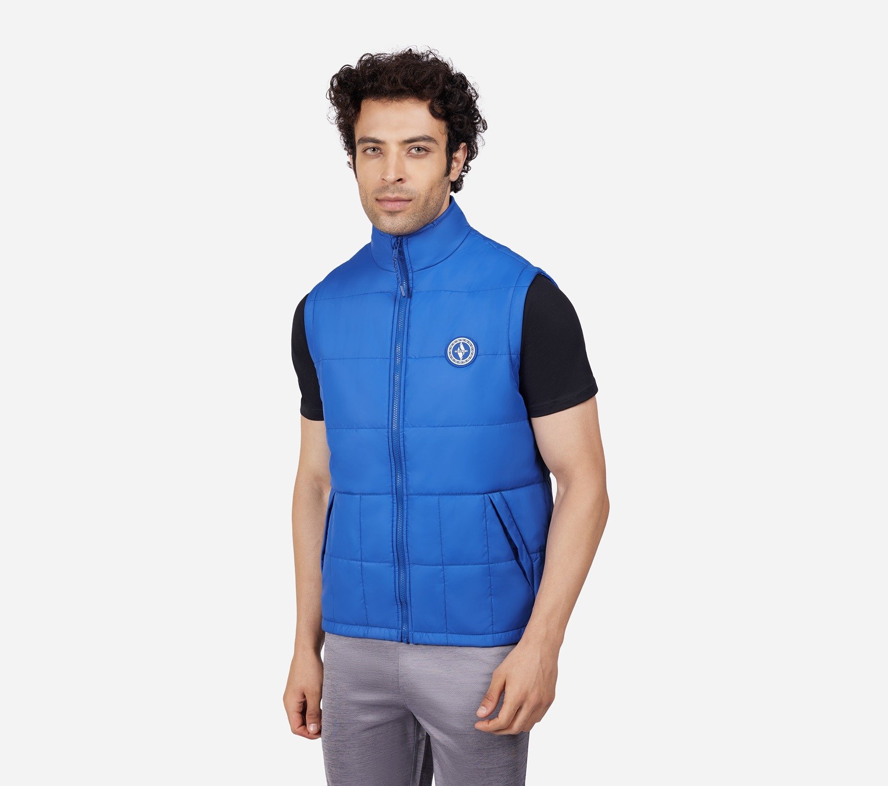 PUFFER VEST, ROYAL/BLUE Apparel Top View