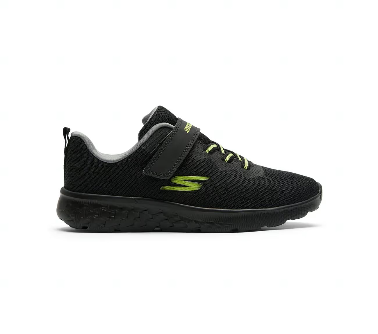 GO RUN 400, BLACK/LIME Footwear Lateral View