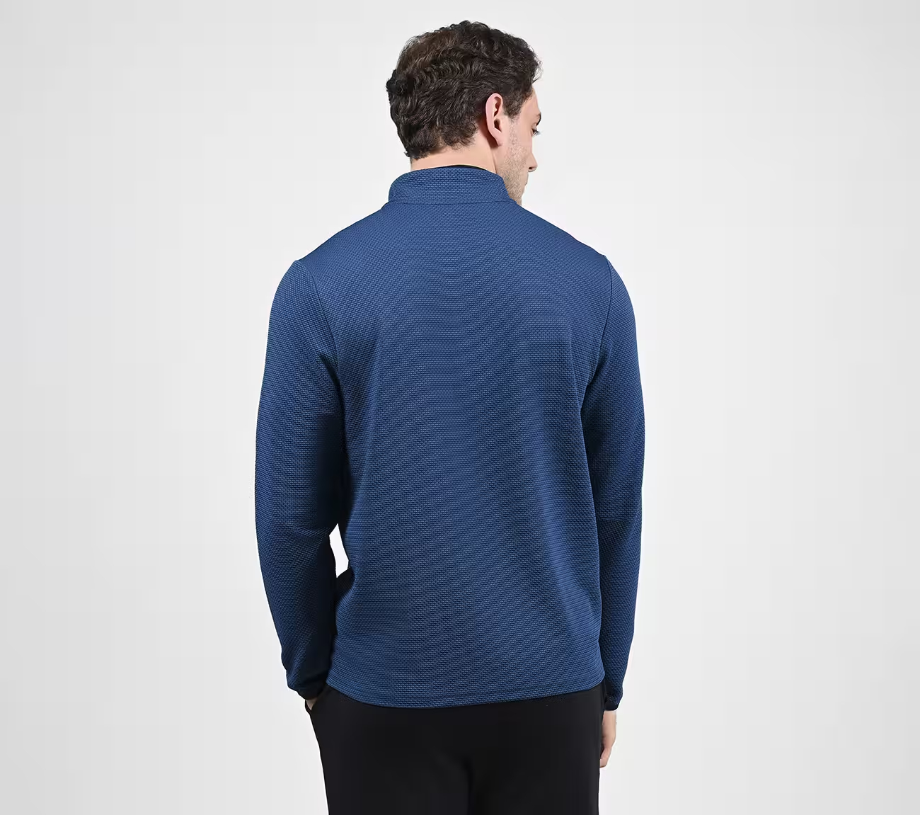 SKECH-KNITS BURST 1/4 ZIP, ROYAL Apparel Left View