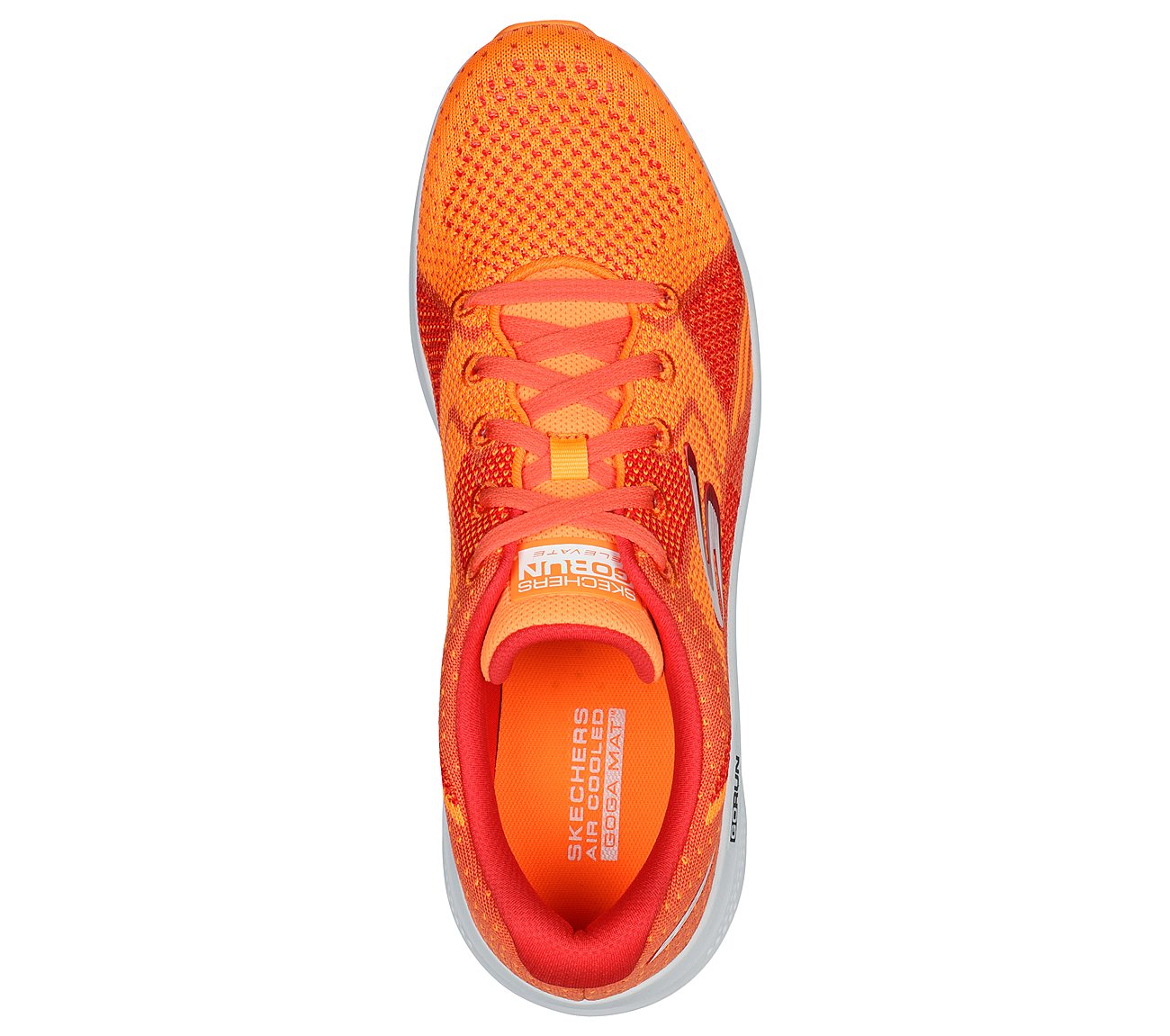 GO RUN ELEVATE, OORANGE Footwear Top View