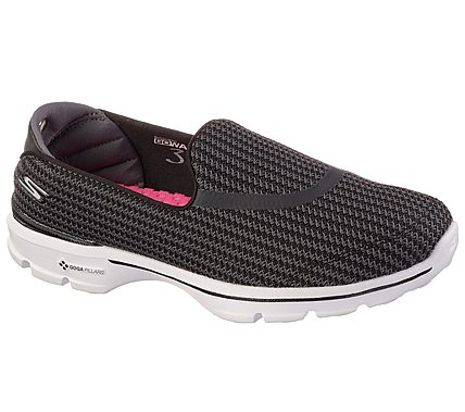 Skechers Black/White Go Walk 3 Slip Shoes - ID: 13980 | India