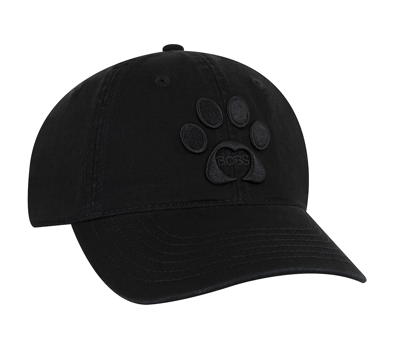 BOBS PAW PRINT TWILL WASHED HAT, BBBBLACK Accessories Left View