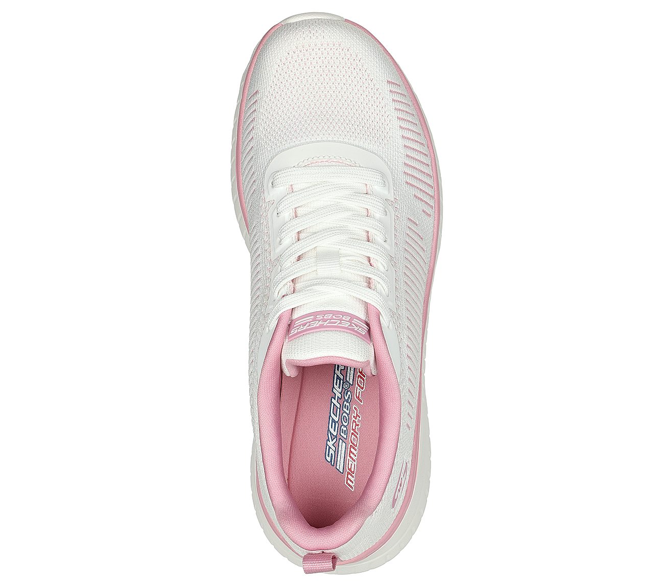 BOBS SQUAD CHAOS, WHITE/PINK Footwear Top View