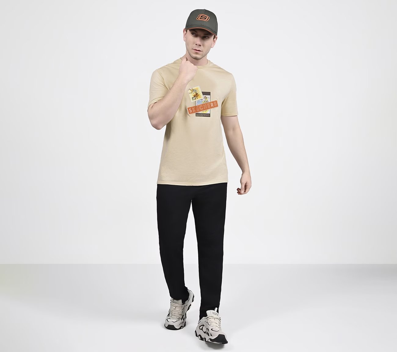 OASIS SKX STAMP TEE, OFF WHITE/GREY Apparel Right View