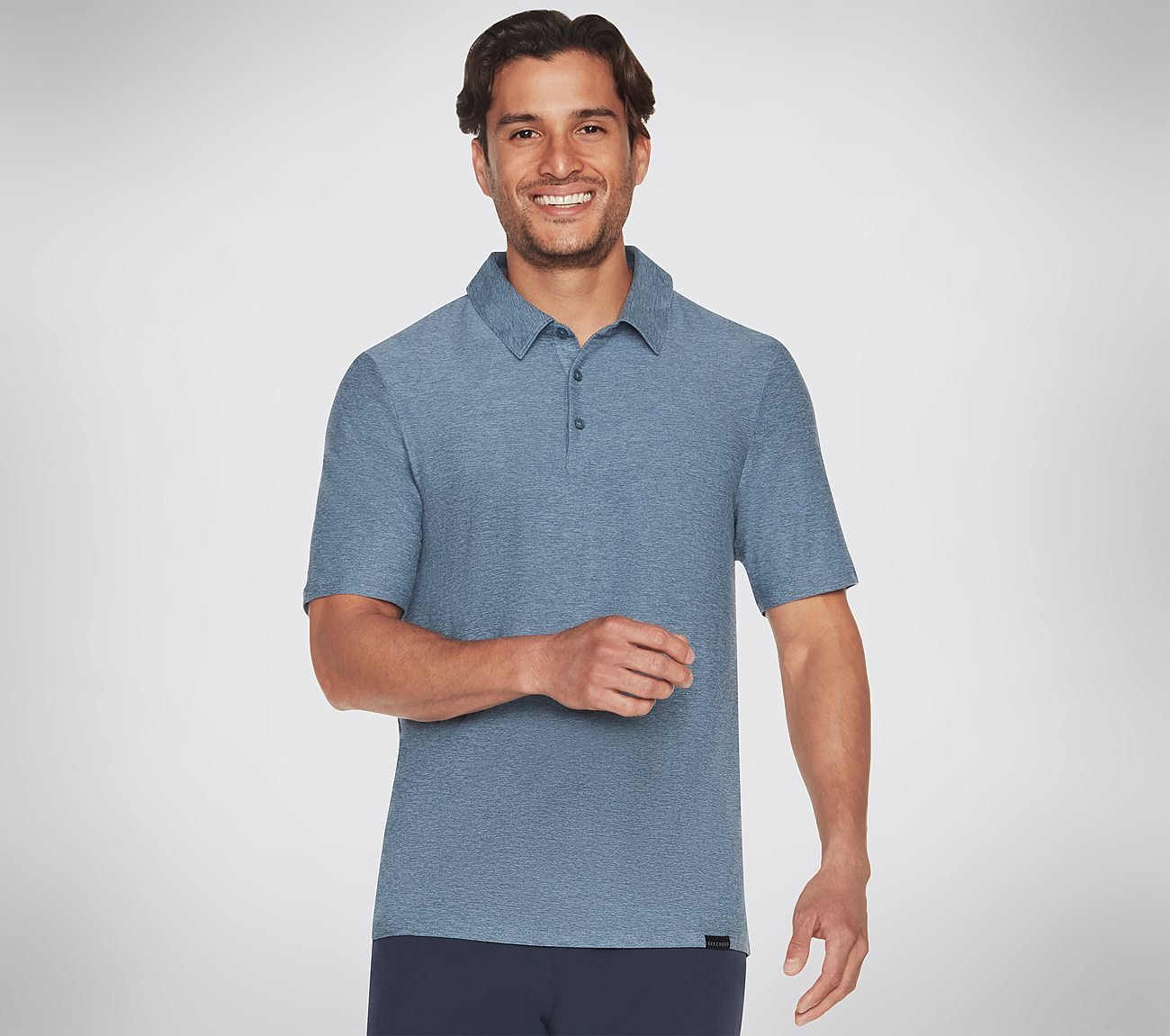 GODRI ALL DAY POLO, BLUE/GREY Apparels Lateral View