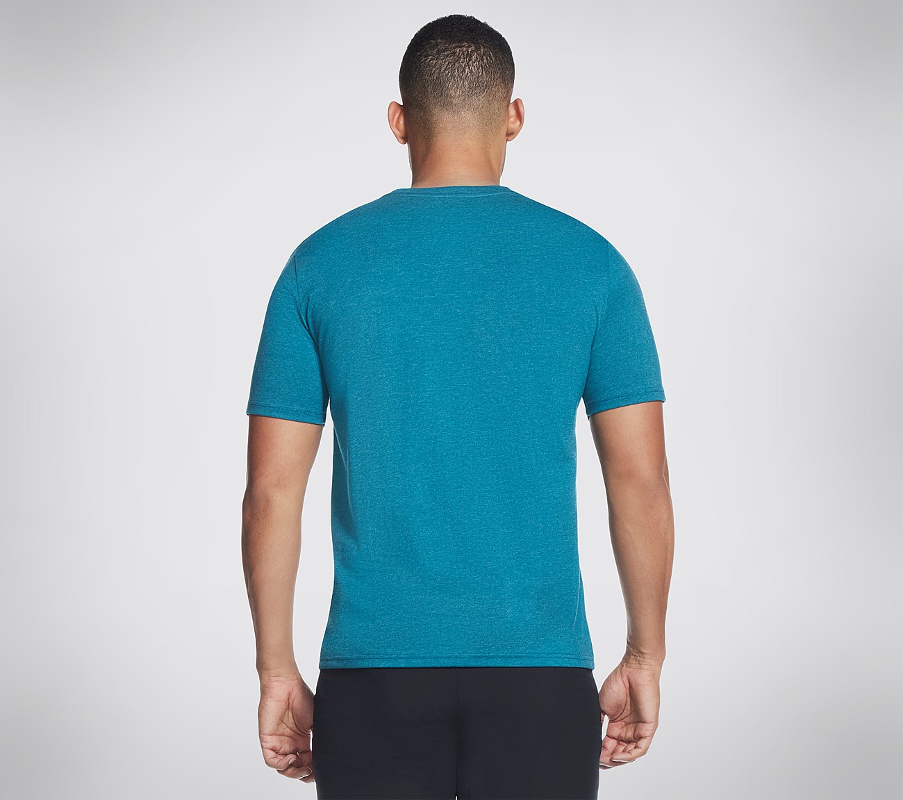 PAST TIME T-SHIRT, NAVY/TEAL Apparels Top View