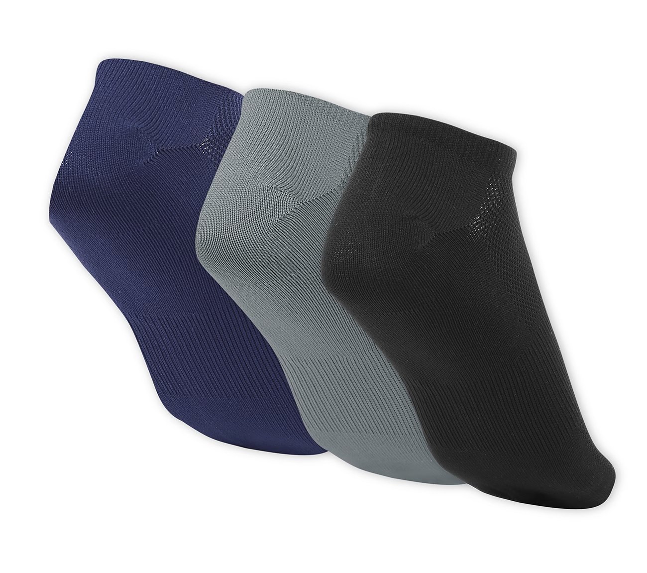 3 Pack of MENS MICROFIBER NON TERRY, GREY/BLUE Accessories Top View