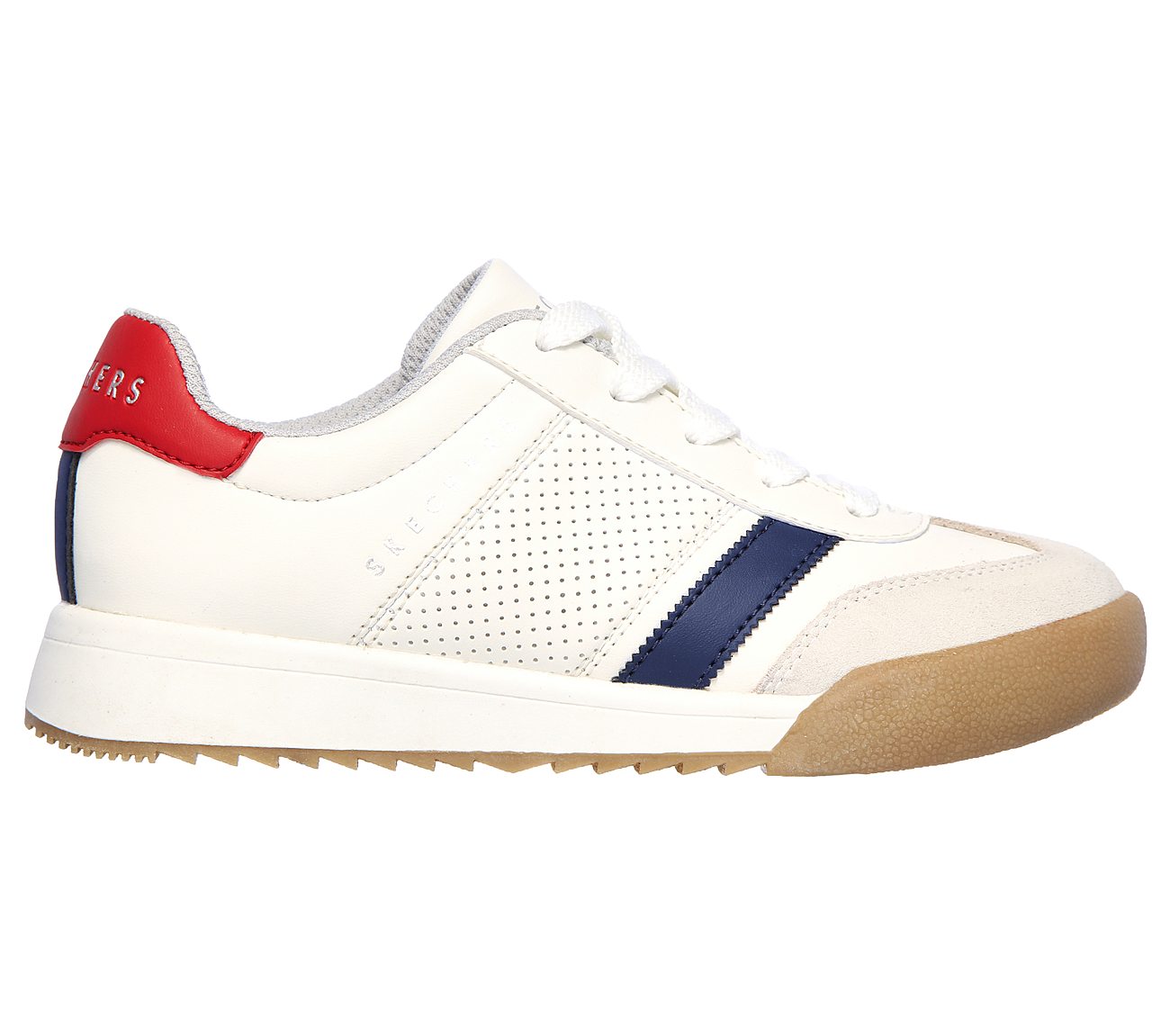 ZINGER, WHITE/NAVY/RED Footwear Right View