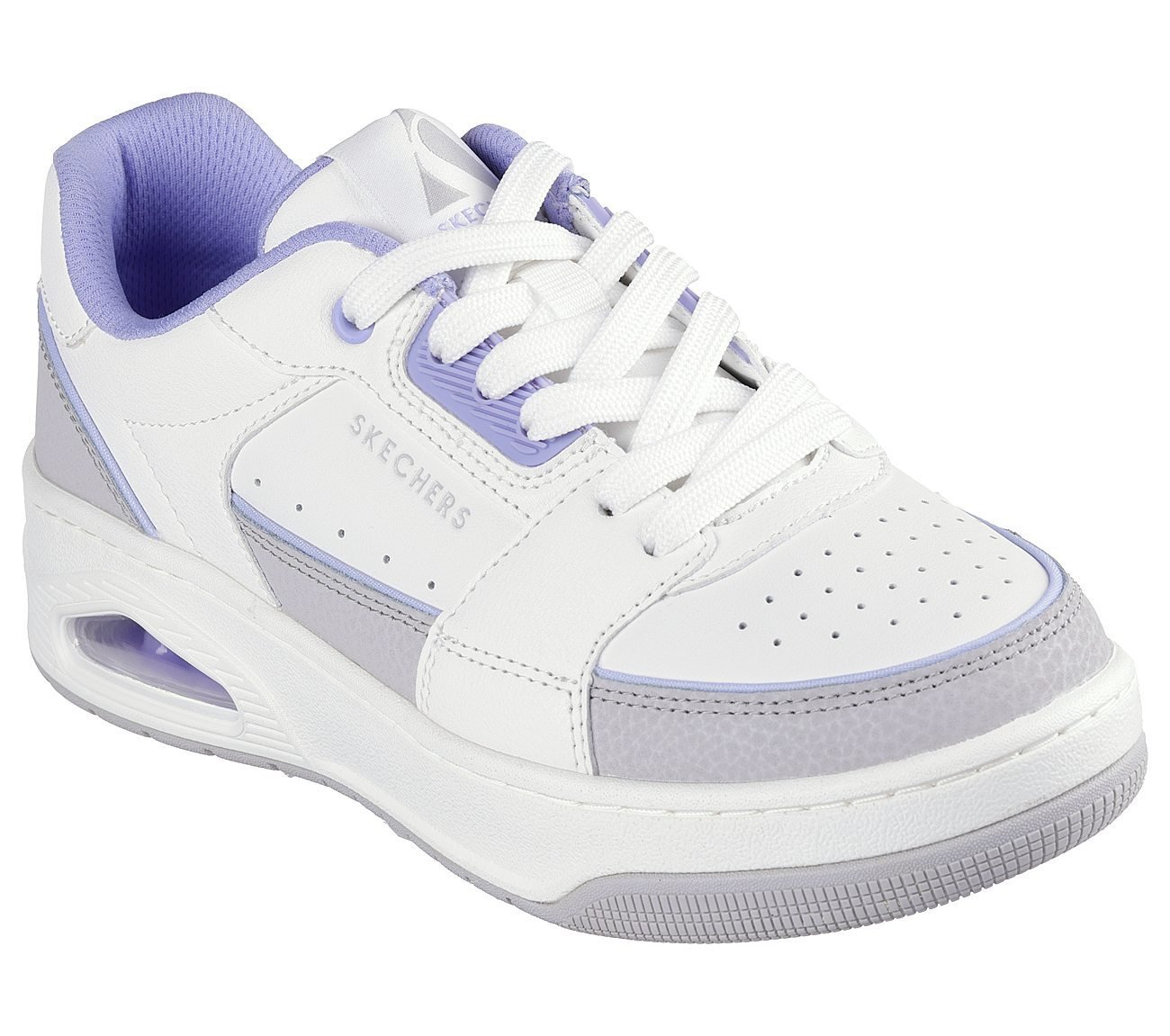 UNO COURT - COURTED STYLE, WHITE/LAVENDER Footwear Right View