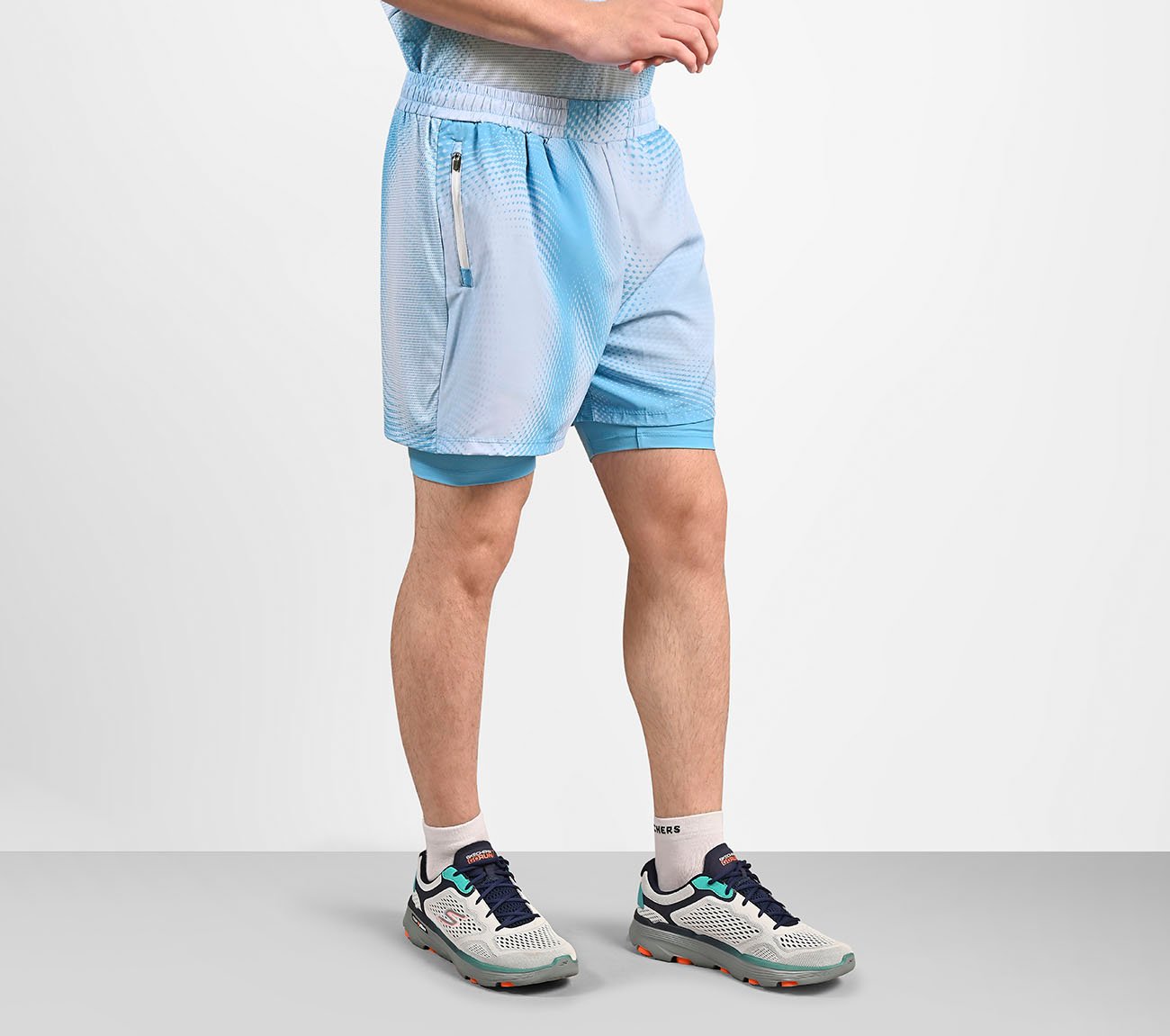 SKECHERS MENS SOCCER 2-IN-1 SHORTS,  Apparel Bottom View