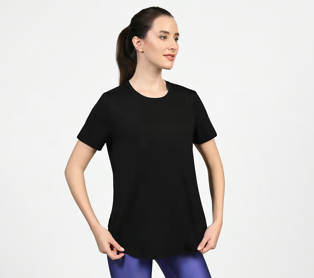 GODRI SWIFT TUNIC T-SHIRT, BBBBLACK Apparel Bottom View