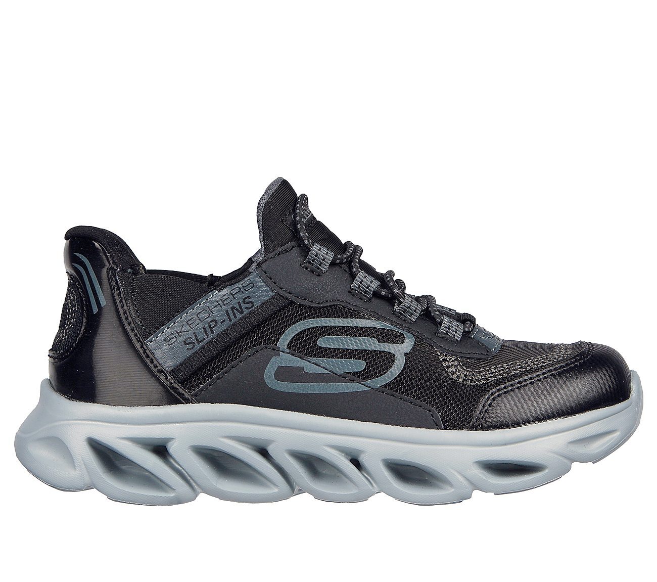 FLEX GLIDE, BLACK/CHARCOAL Footwear Lateral View