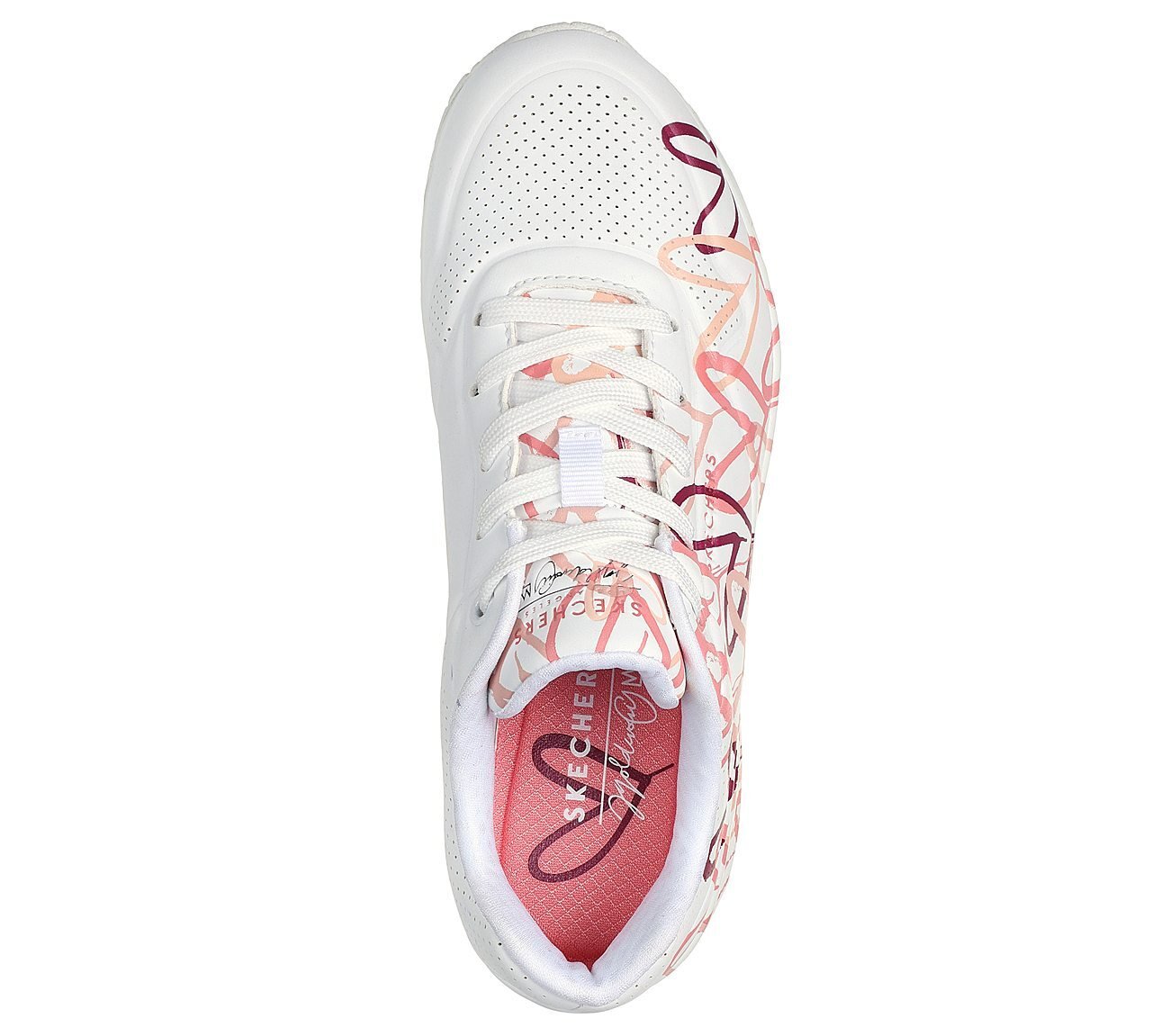 UNO - SPREAD THE LOVE, WHITE/HOT CORAL Footwear Top View