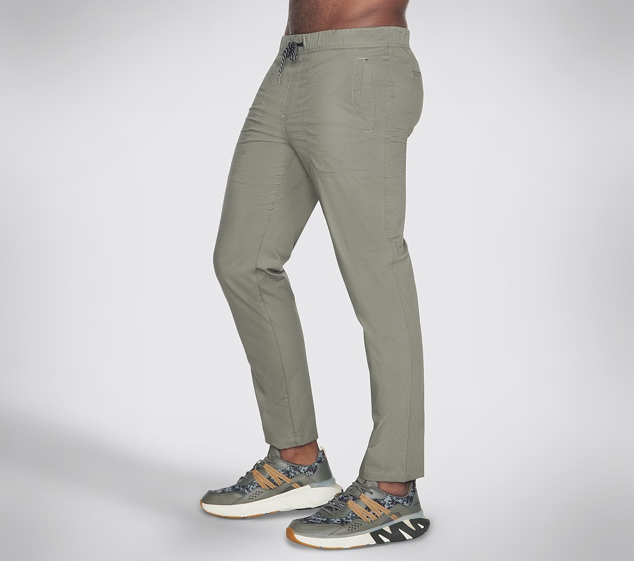 THE GOWALK ENVOY PANT, OLIVE GRAY Apparel Bottom View