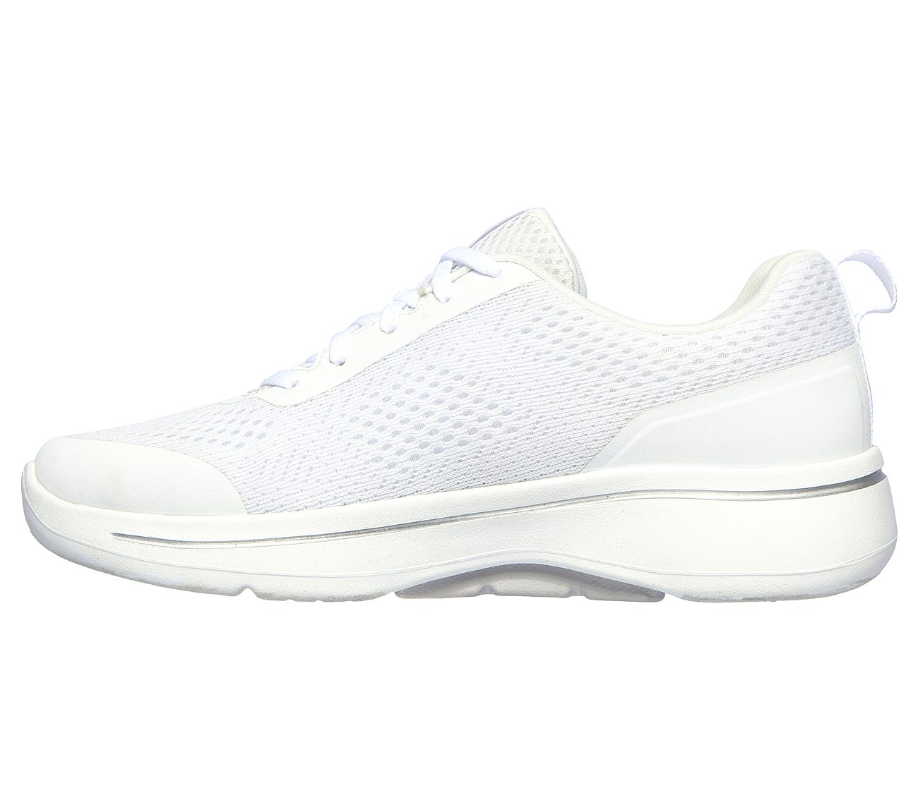 GO WALK ARCH FIT-MOTION BREEZ, WHITE/SILVER Footwear Left View