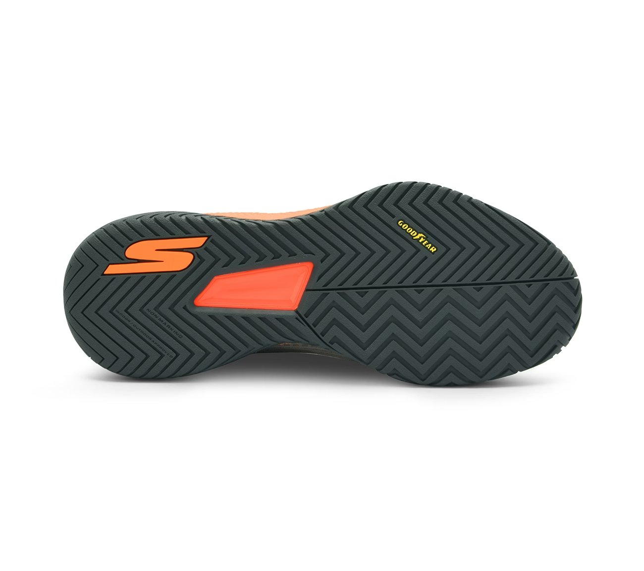 Skechers Viper Court Pro - Pickleball, GRAY/ORANGE Footwear Bottom View