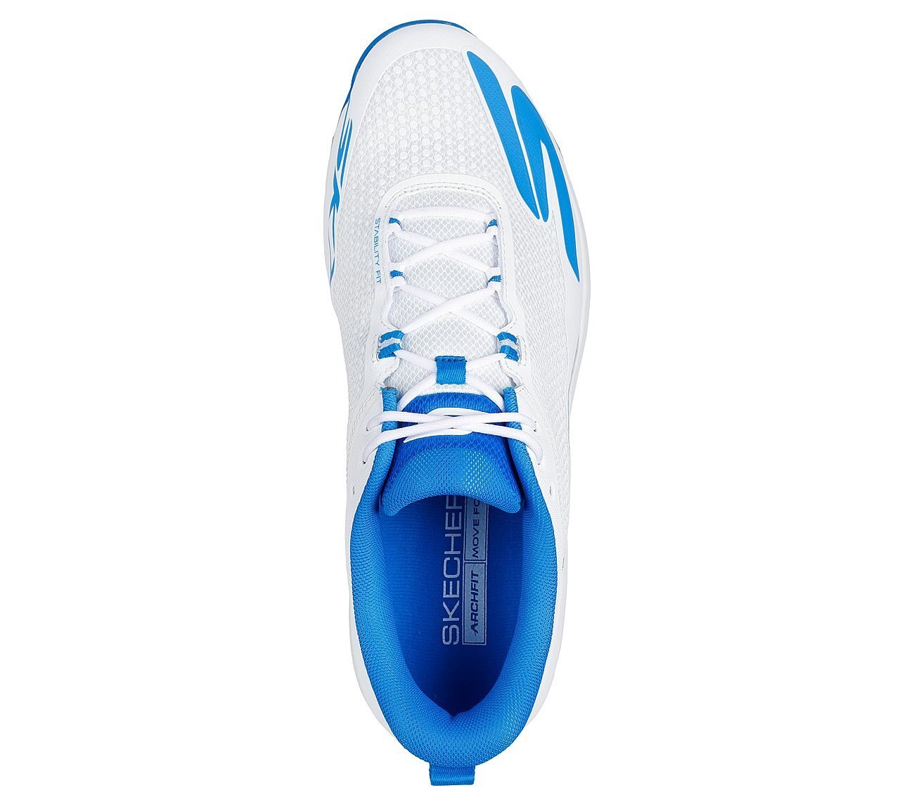 CRICKET ELITE, WHITE/LT.BLUE Footwear Top View