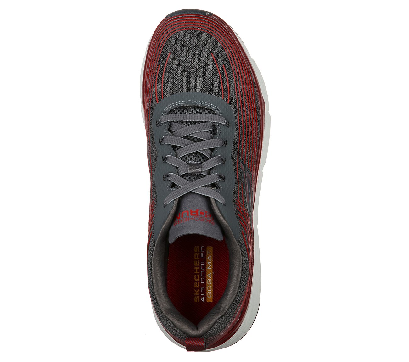 MAX CUSHIONING ELITE, CHARCOAL/RED Footwear Top View