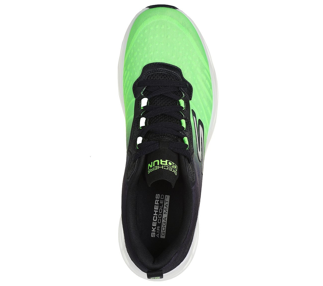 GO RUN SWIRL TECH SPEED, LIME/BLACK Footwear Top View