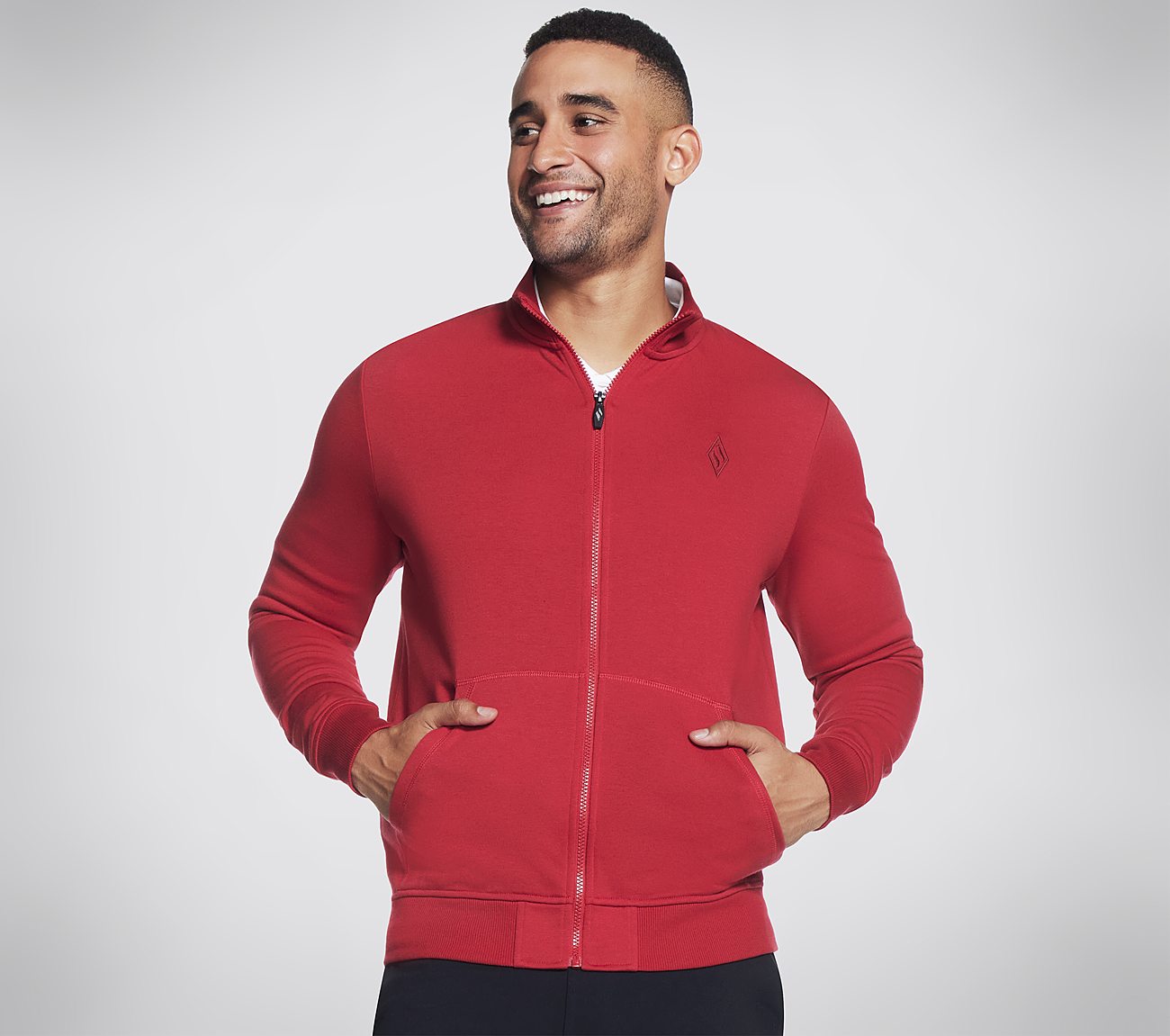 Mens full zip store hoodless sweatshirt