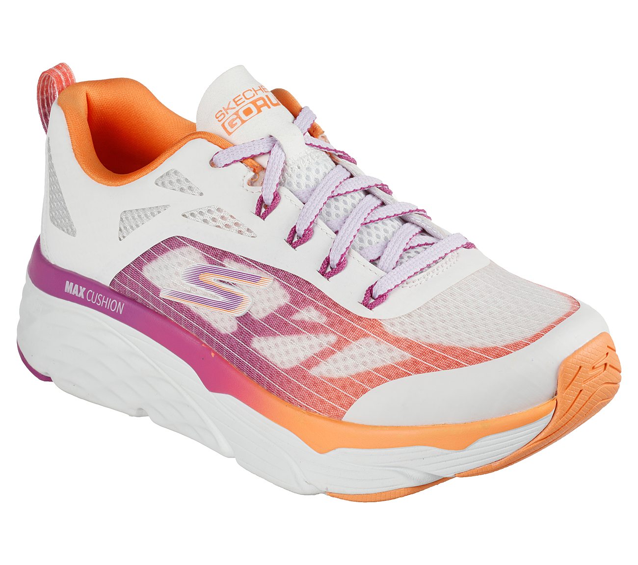 MAX CUSHIONING ELITE-EVEN STR, WHITE ORANGE Footwear Right View