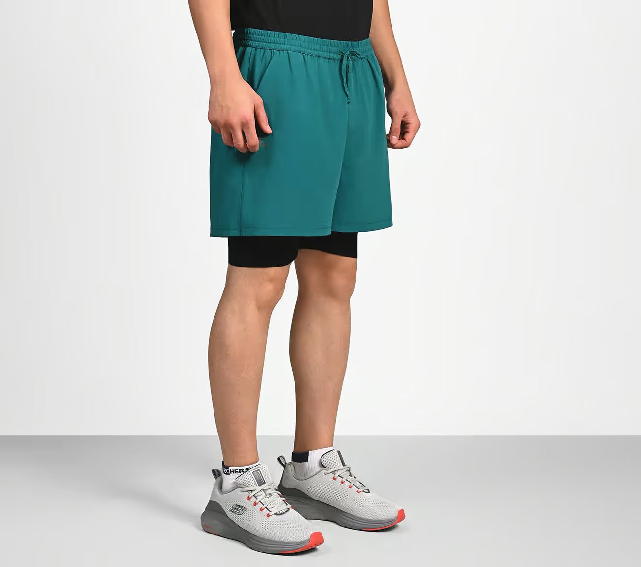 FIREFLY LAYER SHORTS, TEAL/BLUE Apparel Top View